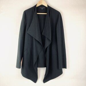 Lafayette 148 Womens Wool Drape Open Front Jacket Cardigan Size 10 Black Capsule